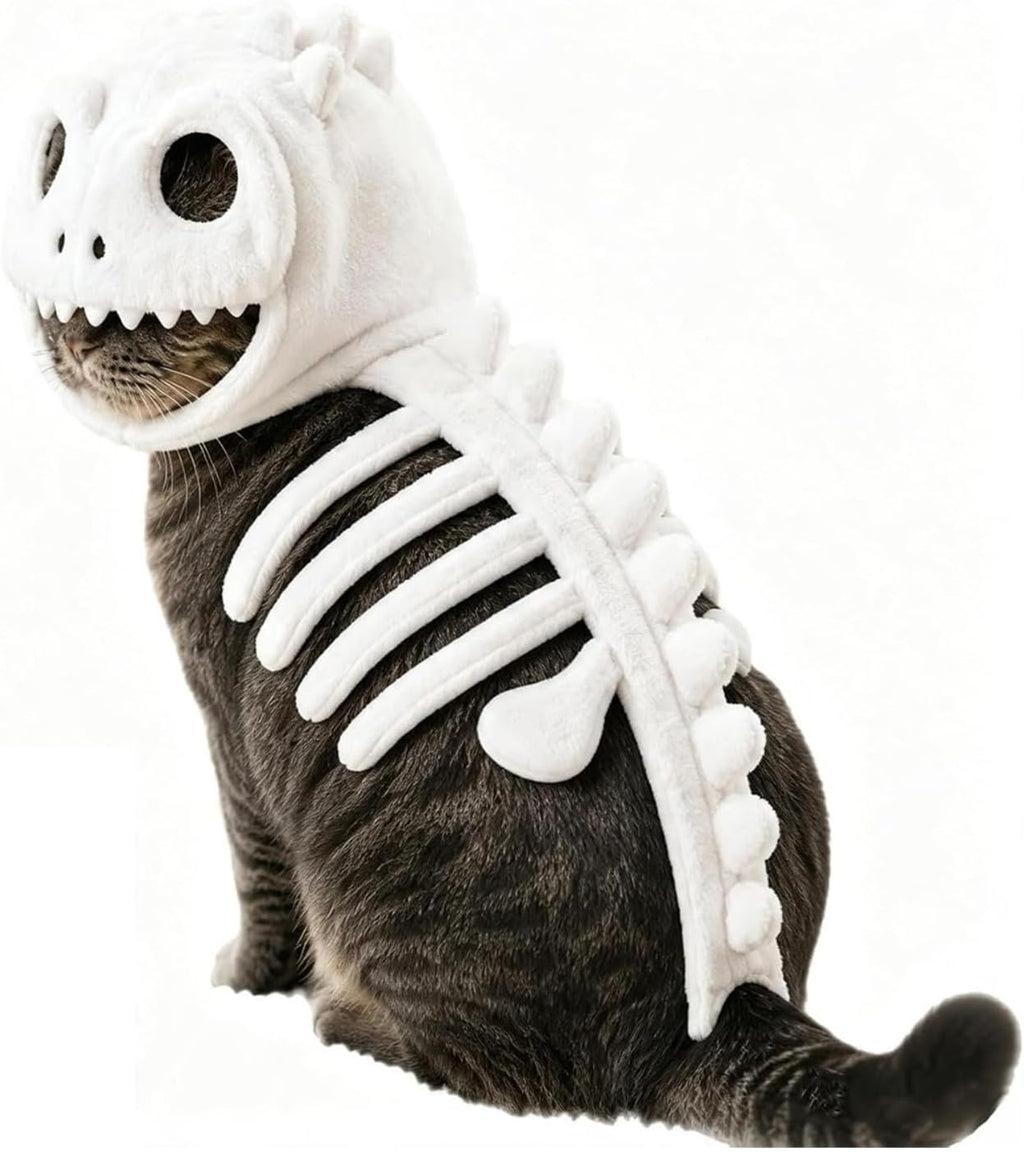Glow-in-the-Dark Dinosaur Skeleton Cat Costume