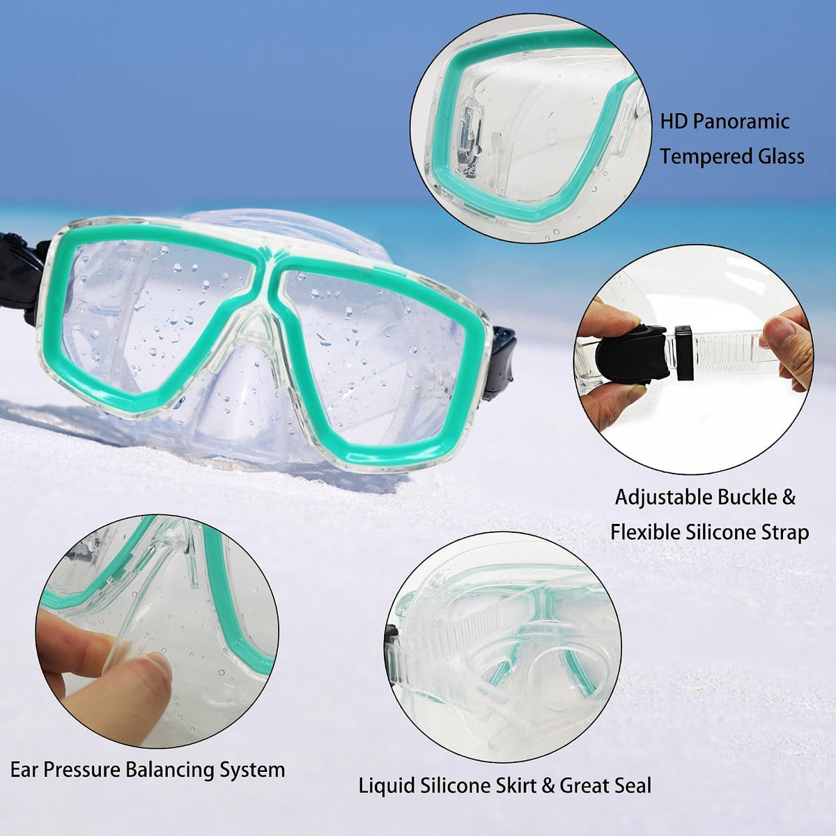 Snorkeling Gear for Adults with Bag Anti-Fog Snorkel Sets for Travel